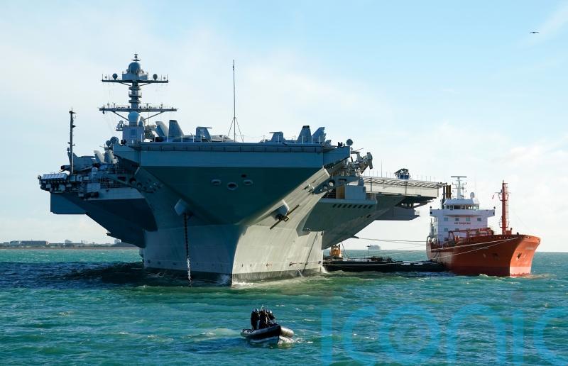 ‘Biggest badass’ warship in the world moors off the South Coast