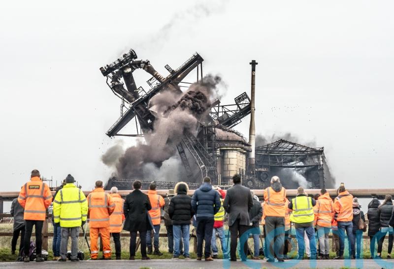 Demolition of giant Redcar blast furnace changes skyline in North East