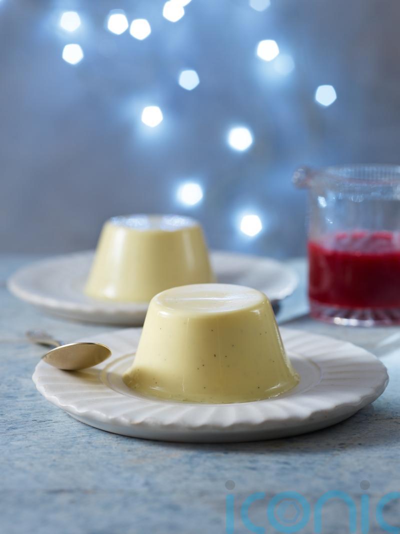 Panna cotta with cranberry coulis recipe
