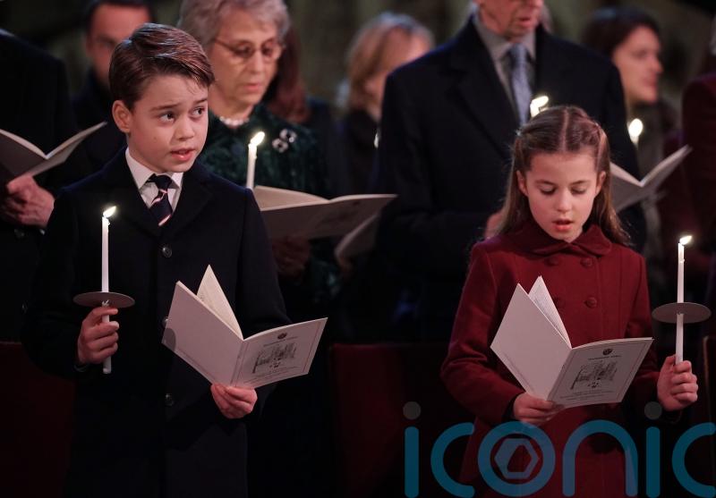 George and Charlotte in full voice for Kate’s Christmas Eve carol service