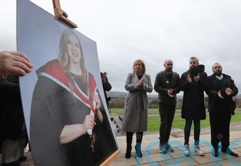 Vigil for Natalie McNally at Stormont hears calls to end violence against women