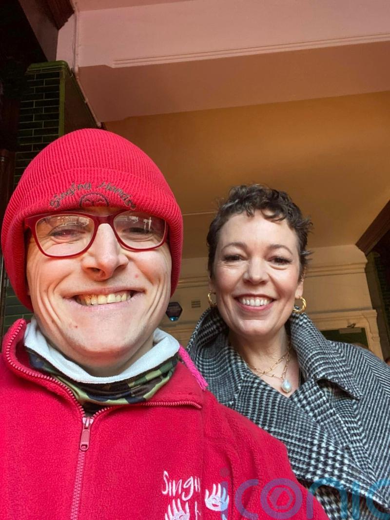 Olivia Colman, Toby Jones and Sir Sam Mendes give film fan a ‘lovely’ surprise