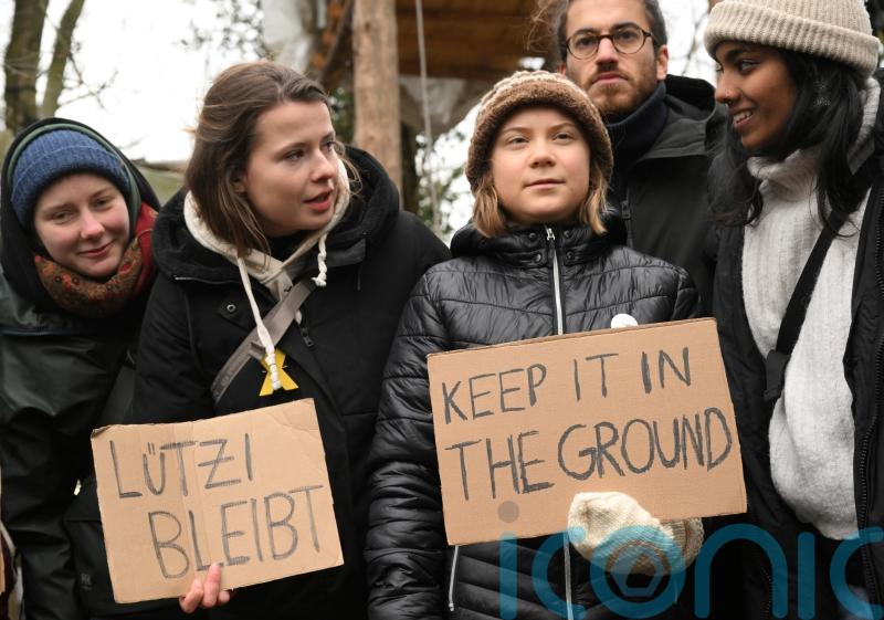 German village clearance continues as Greta Thunberg visits site