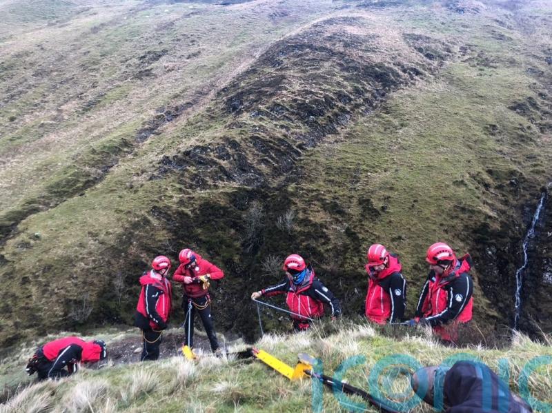 Man airlifted to hospital after being swept over waterfall