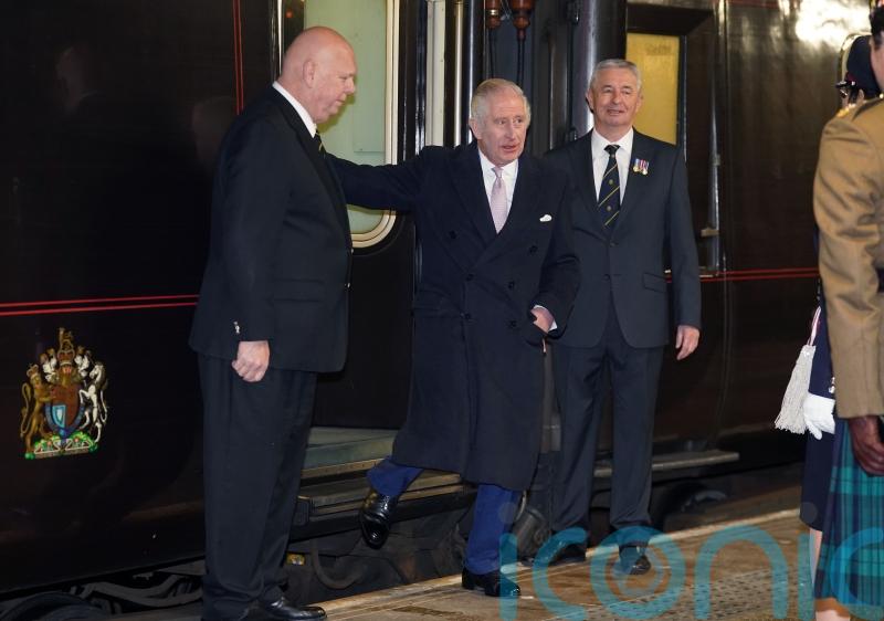 King uses royal train for first time as monarch as he travels to Manchester