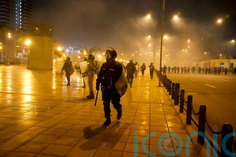 Anti-government protesters clash with police in Peru for second day