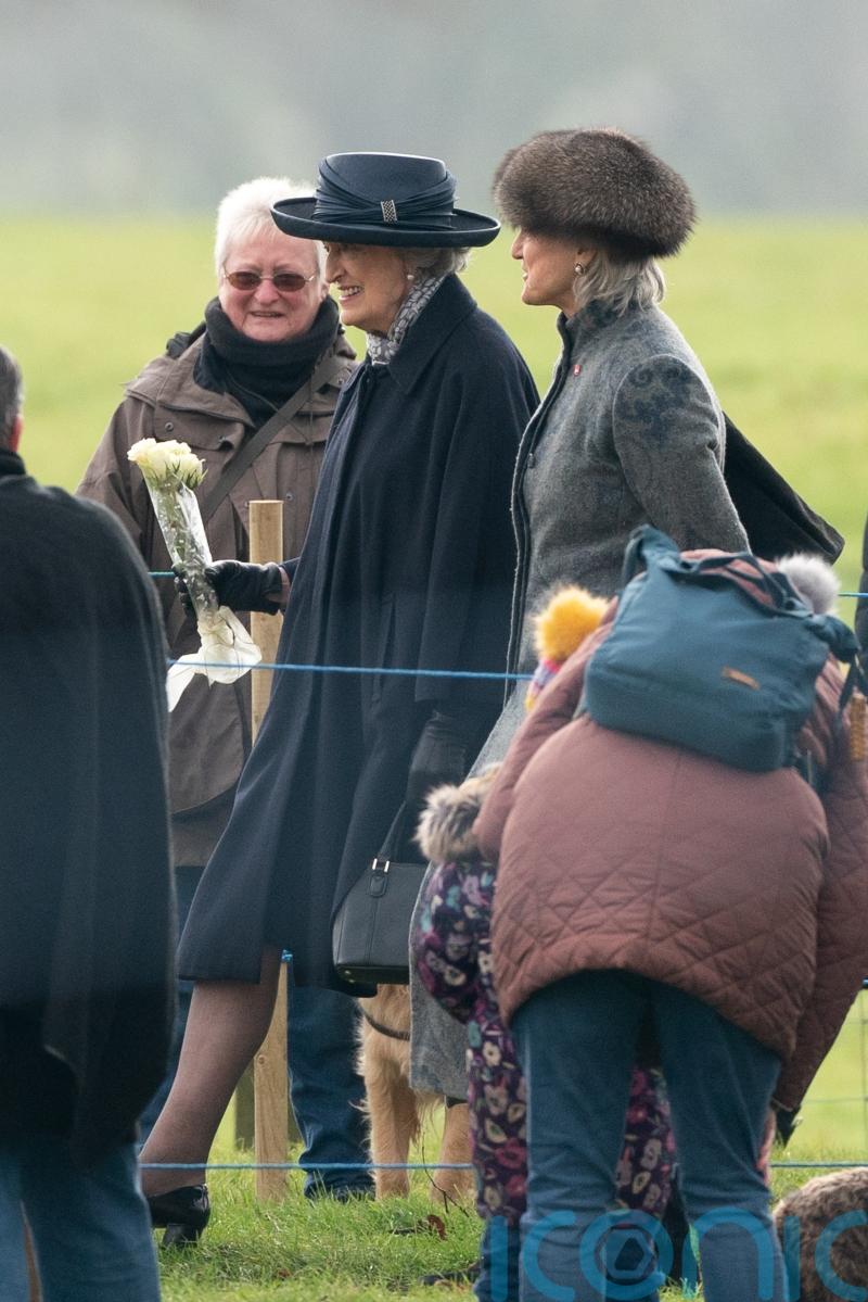 Lady Susan Hussey attends church service with King and Princess Royal