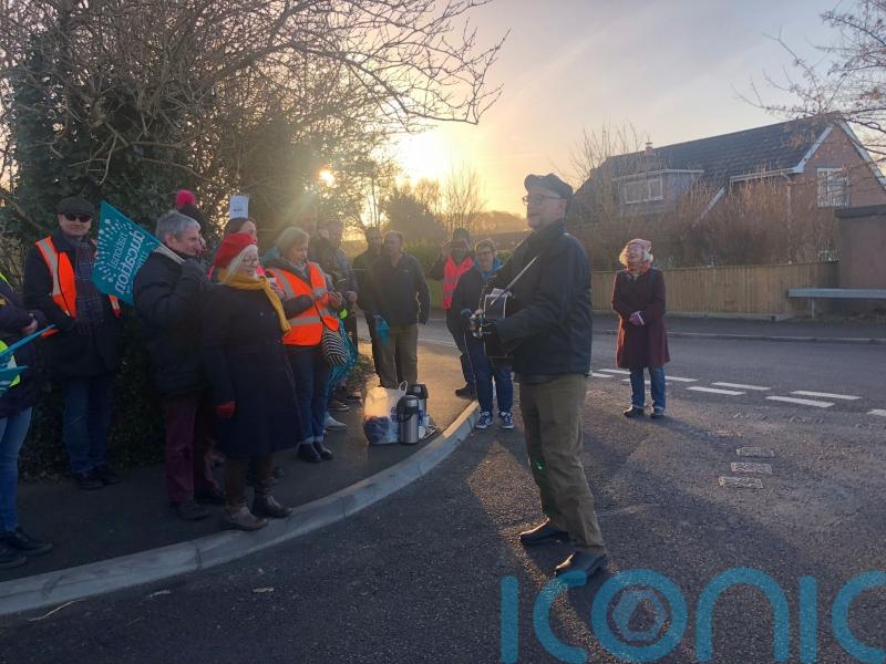 Billy Bragg performs There Is Power In A Union at Dorset school picket line