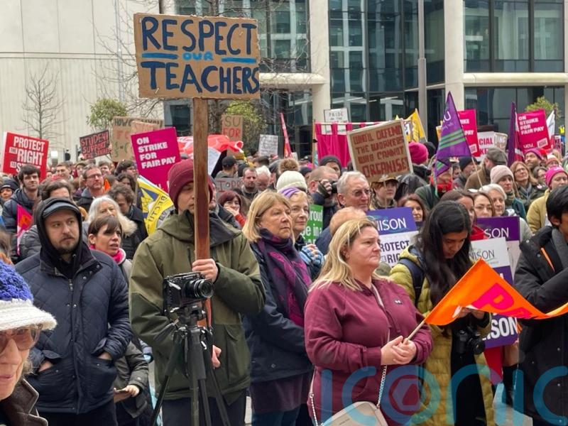 Hundreds join Cardiff rally on biggest day of industrial action in decade
