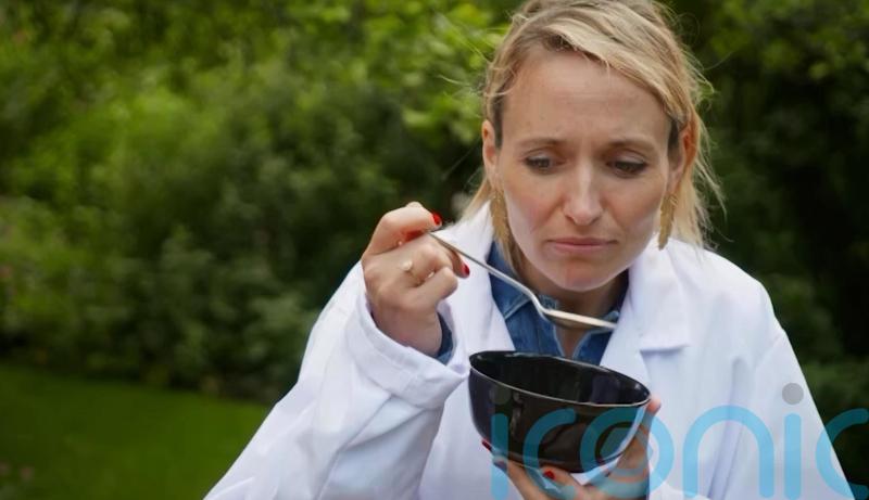 Kate Quilton retches after eating 50-year-old kangaroo tail canned soup
