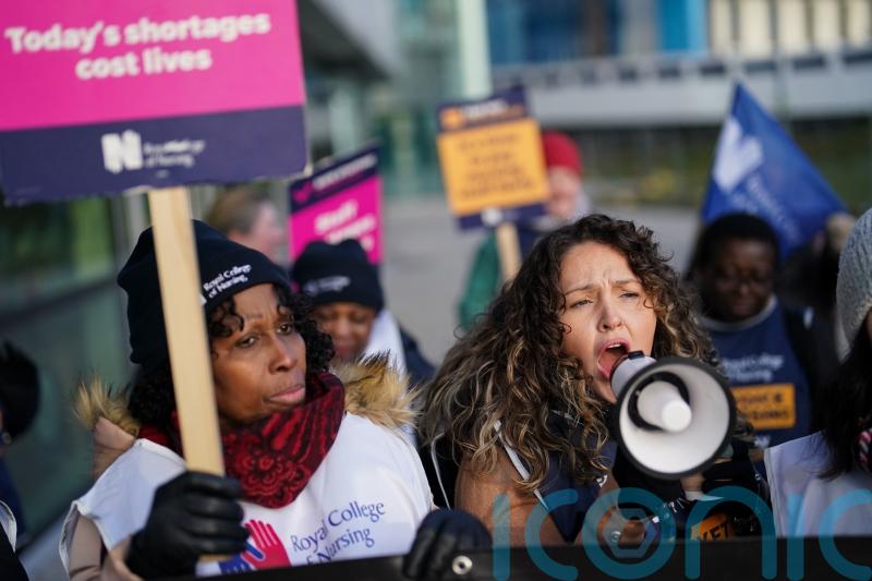 ‘We’re on our knees’ – nurses on picket lines in biggest NHS strike