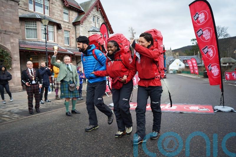 Emma Willis, Rylan Clark and Oti Mabuse begin Red Nose Day mountain challenge