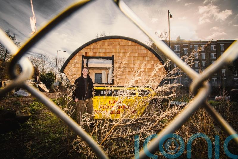 ‘Crazy’ cost of living in London prompts artist to move into a skip for a year