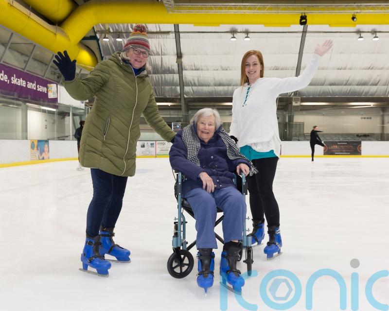 Care home resident, 97, goes ice skating with support from Torvill and Dean