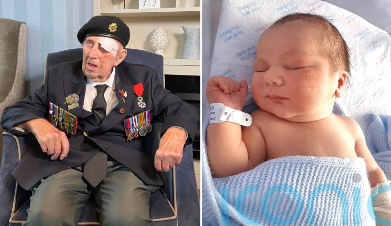 D-day veteran and newborn great-grandson share a birthday 100 years apart