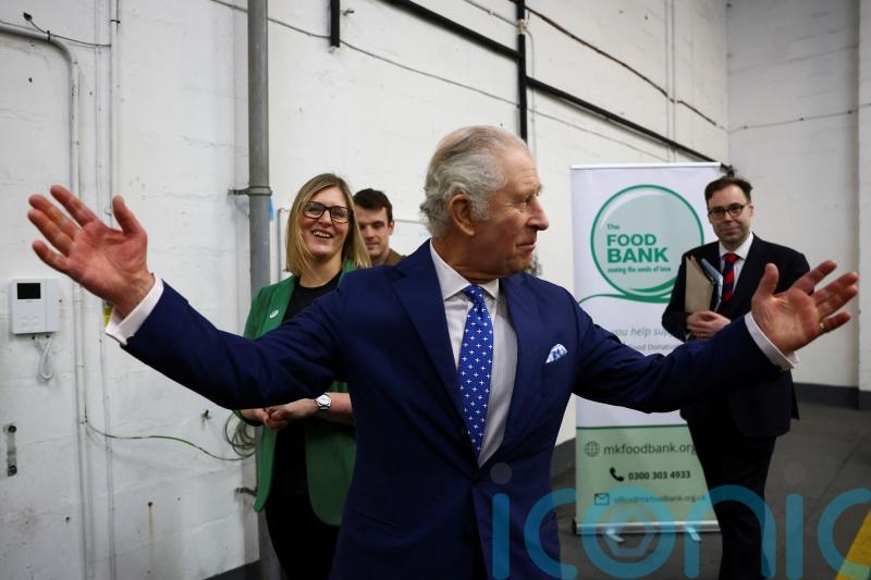 Charles makes surprise visit to food bank during day in Milton Keynes