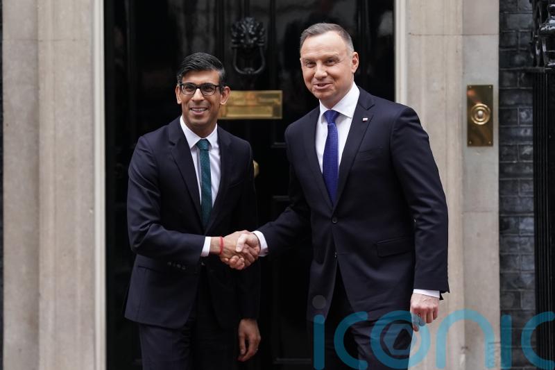 Polish president meets Sunak at Downing Street to discuss Ukraine