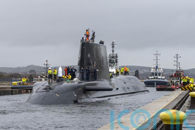 Submarine HMS Anson makes maiden journey