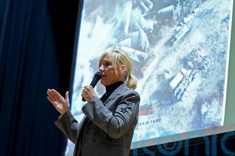 Erin Brockovich warns Ohio town of dangers after fiery train derailment
