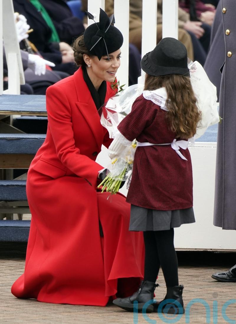 Kate delights young girl who gave her flowers at St David’s Day parade
