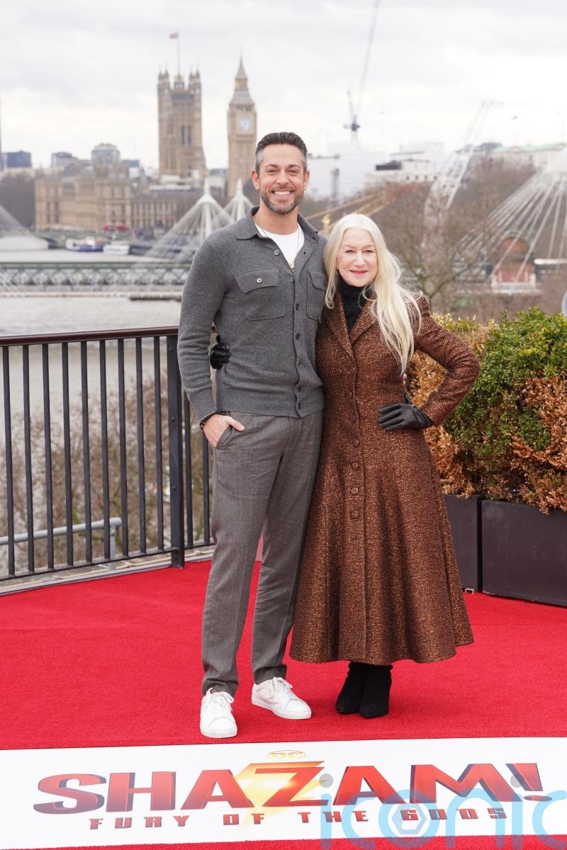 Helen Mirren joins co-stars at in Shazam! sequel photocall
