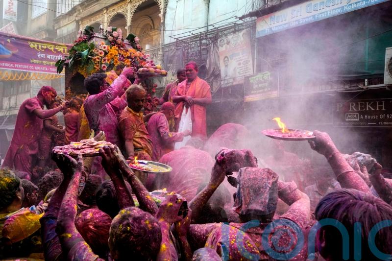 Indians celebrate Holi, the Hindu festival of colour