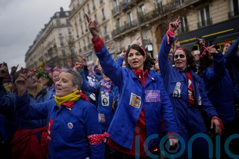 Thousands march against French pension reforms on International Women’s Day