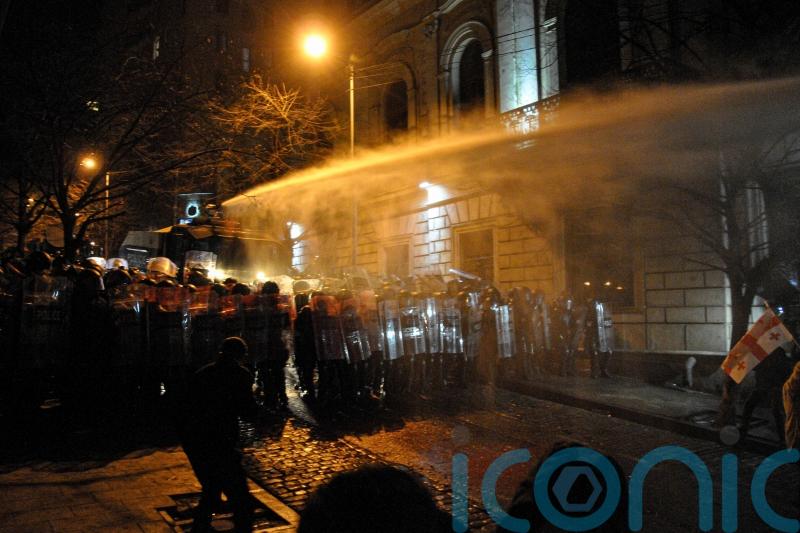 Georgian police use water cannon and tear gas to disperse protesters