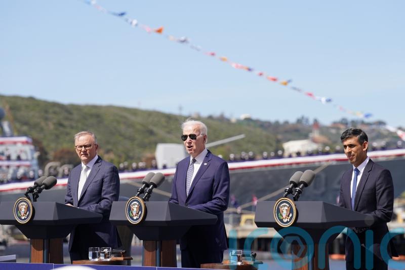 Aukus sub deal will help maintain security and keep oceans free, Sunak says