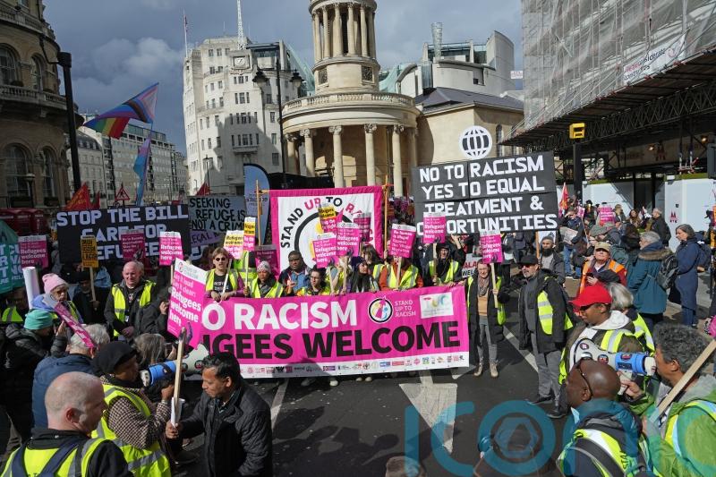 Protesters take to streets in anti-racism demonstration