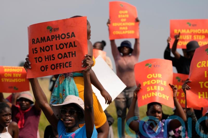South African protesters call for president to resign