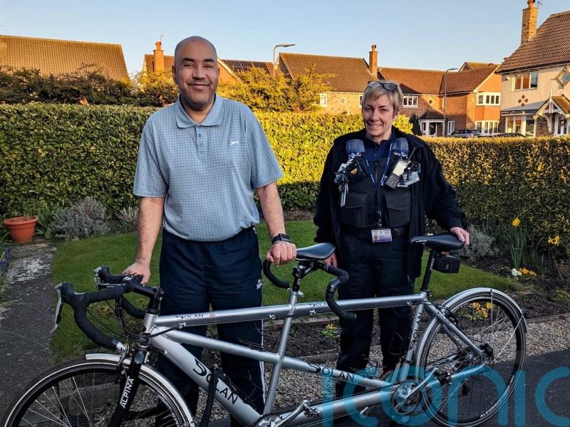Blind cyclist thanks police for recovering stolen bike