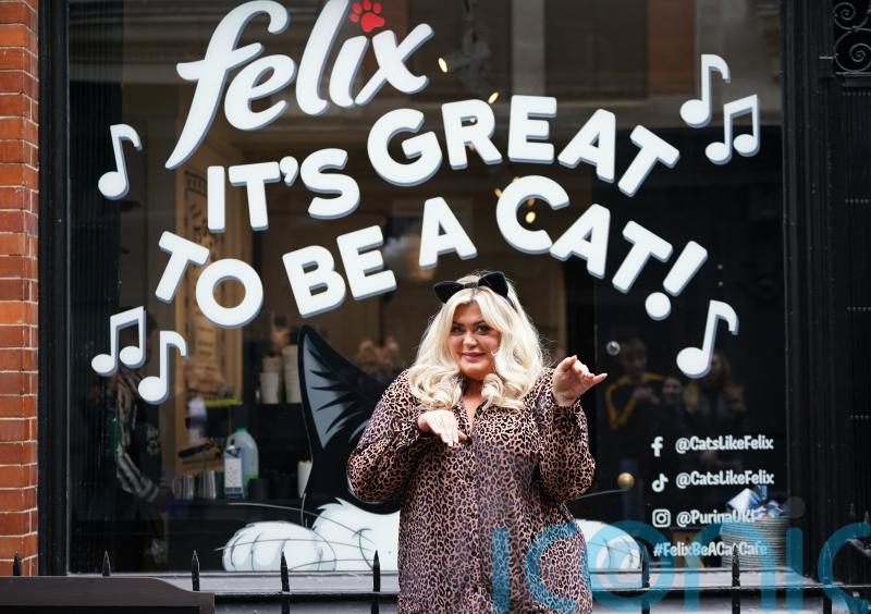 Gemma Collins helps launch London cafe encouraging people to be more like cats