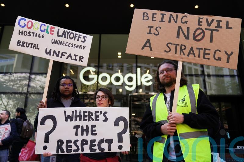Unite Google workers strike outside London HQ over alleged ‘appalling treatment’