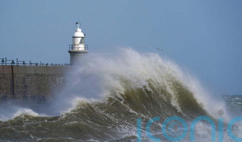 Search under way for person in sea as Storm Noa powers through England and Wales