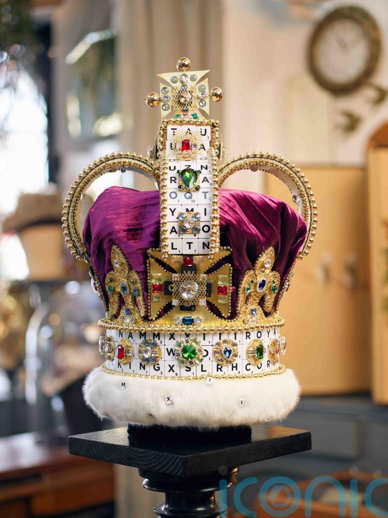 Replica of St Edward’s Crown made using 319 Scrabble pieces