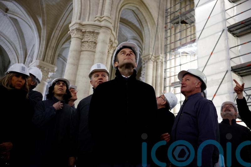 ‘Don’t give up’: Macron praises workers during Notre Dame Cathedral visit