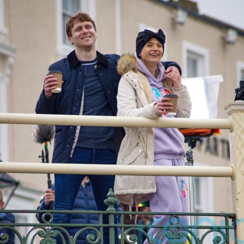 EastEnders stars seen filming in Margate share a laugh on the seafront