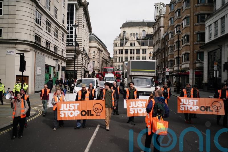 Just Stop Oil activists disrupt traffic in central London