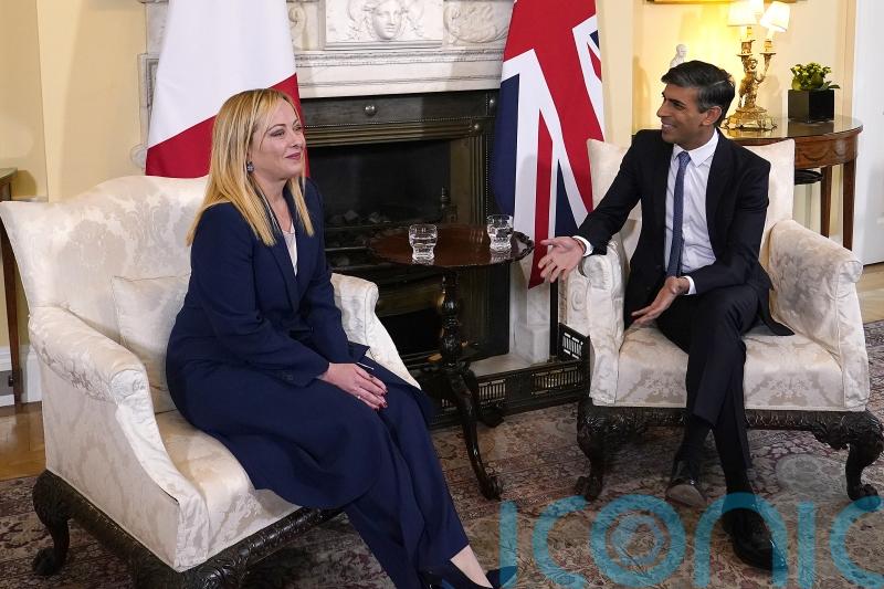 UK and Italy&rsquo;s values very aligned, Sunak says, in meeting with Italian PM