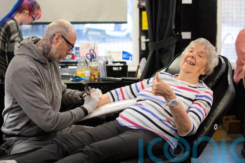 Care home resident fulfils teenage dream by getting tattoo at 77