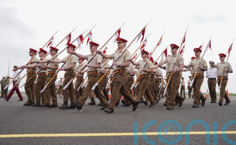 RAF airbase transformed for troops’ coronation procession rehearsal