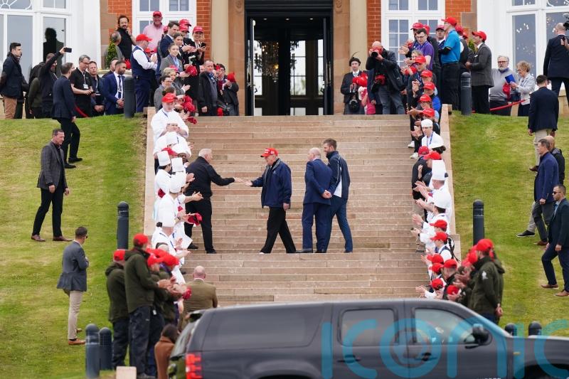 Donald Trump arrives in Turnberry on second day of Scotland visit