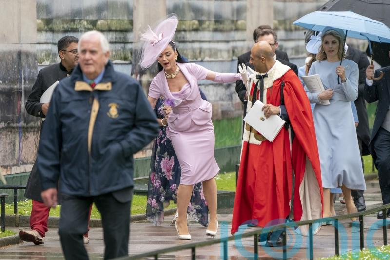 Katy Perry stumbles while departing King and Queen’s coronation service