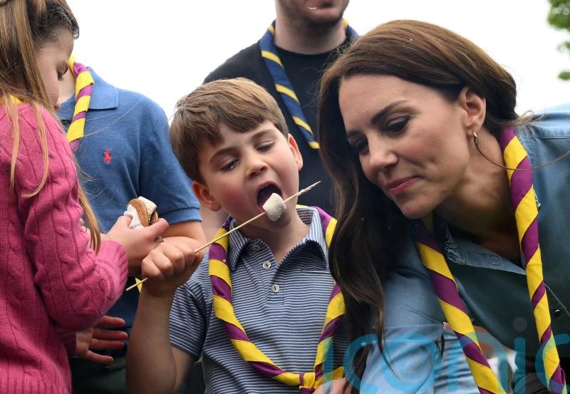 Prince Louis tries his hand at labouring as royals help renovate Scout hut