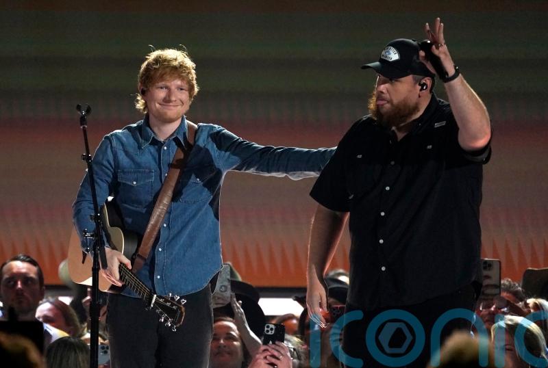 Ed Sheeran duets with US country star Luke Combs at 2023 ACM awards