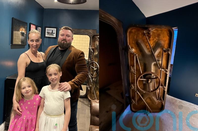 Dad spends £20,000 on WW2-themed ‘man cave bunker’ complete with real U-boat submarine doors, steel walls and chem suits