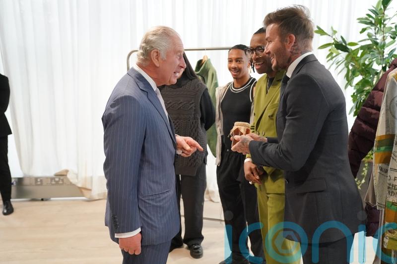David Beckham gives King home-produced honey at British Fashion Council event