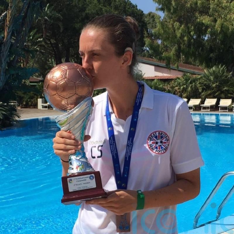 Deaf footballer celebrates reaching World Cup team fundraising target