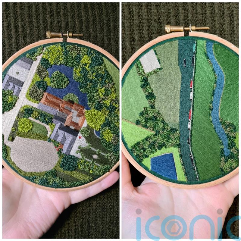 Artist who embroiders landscapes hopes to spark renewed care for environment